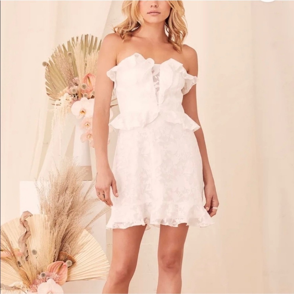 Lulus Lace Strapless Mini Dress White Size XS